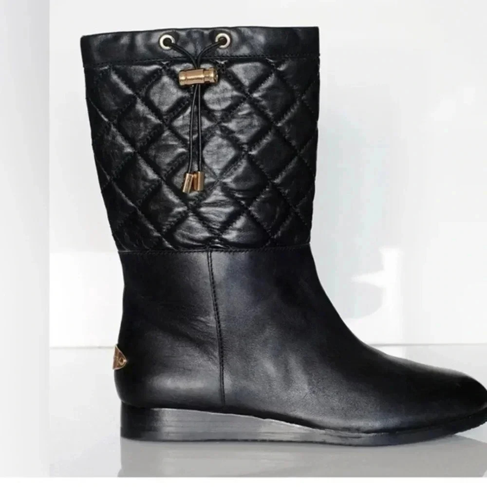 Michael Kors black leather boots size 5 1/2